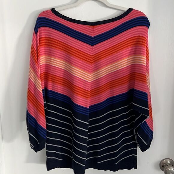 Talbots women’s size medium gorgeous dropped shoulder sweater bright colors - Picture 9 of 11